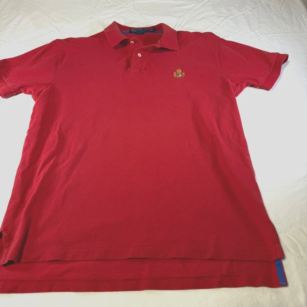 Lot of 2 Vintage Polo Ralph Lauren Short Sleeved Shirts Crest Logo Men's Med